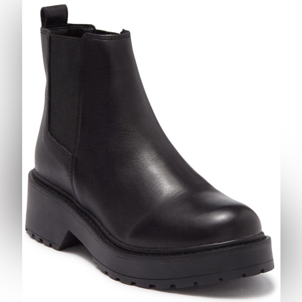 Steve Madden Tyclone Chelsea black leather ankle booties platform chunky  Size 8